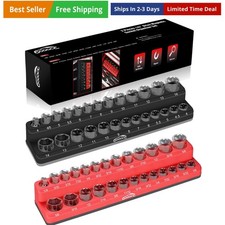14 Magnetic Socket Organizer 2 Pieces Socket Holder Metric Sae Socket Tray...
