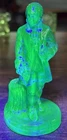 Vaseline Blue Fenton Colonial Man Uranium Glass Perfect Cond!! 4.5” x 2”
