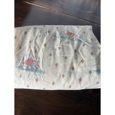 Vintage Fieldcrest Mills Full Flat Sheet Cottage Diamond Percale Made in USA