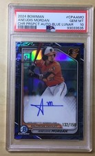 2024 Bowman Aneudis Mordan Chrome Auto Blue Lunar Refractor /150 PSA 10 💎 POP 3