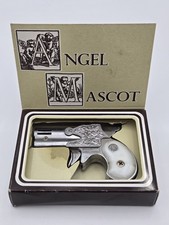 Vintage Silver Angel Mascot Derringer Gun Lighter Japan Piezo Electric w/ Box