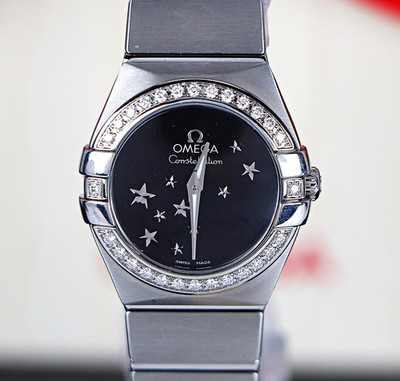 NEW $5250 Omega 24mm Constellation Diamond Bezel Steel Watch 123.15.24.60.01.001