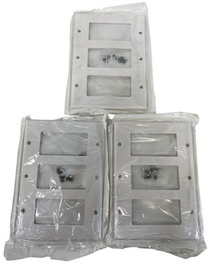 Leviton 005-80411-W 3-Gang Decora/GFCI Device Wall Plate - White **Lot of 3**