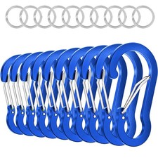 3.2 Inch Aluminum Carabiner Clips D Ring, Caribeaner Spring Snap Hook with Ke...