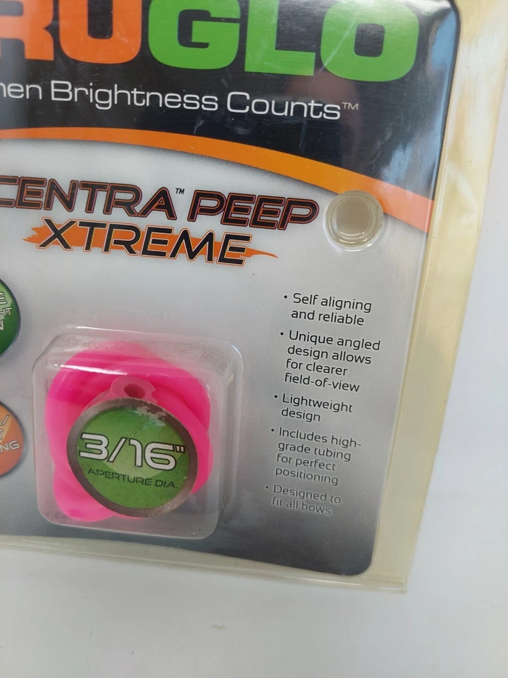 Tubo Mirilla Tuglo Centra Peep Xtreme 3/16" Rosa TG78YP Nuevo Foto 2 de 4