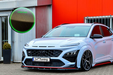 Frontspoiler Cuplippe Splitter mit Wing aus ABS für Hyundai Kona N in OEM Optik