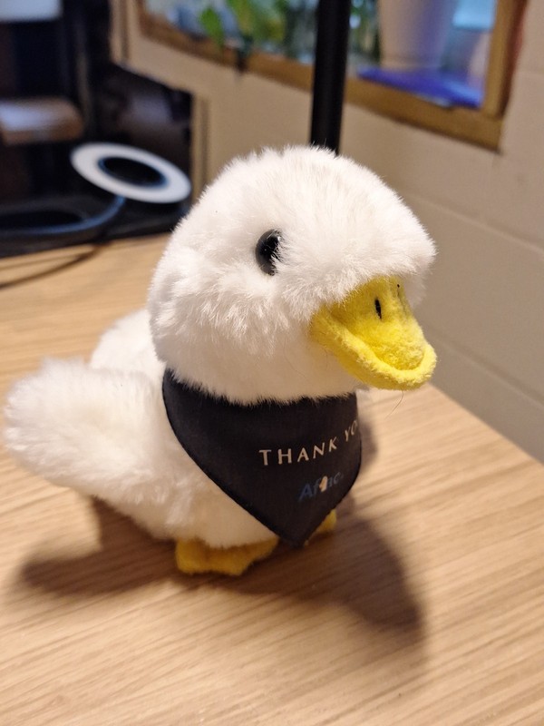 Rare Vintage 6” Aflac Insurance Mascot Duck Talking Mini Plush Stuffed Animal