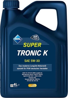 Aral SuperTronic K 5W-30 / 7L BMW LL-04 MB 229.51 229.52 VW 504 00/ 507 00 4+3L