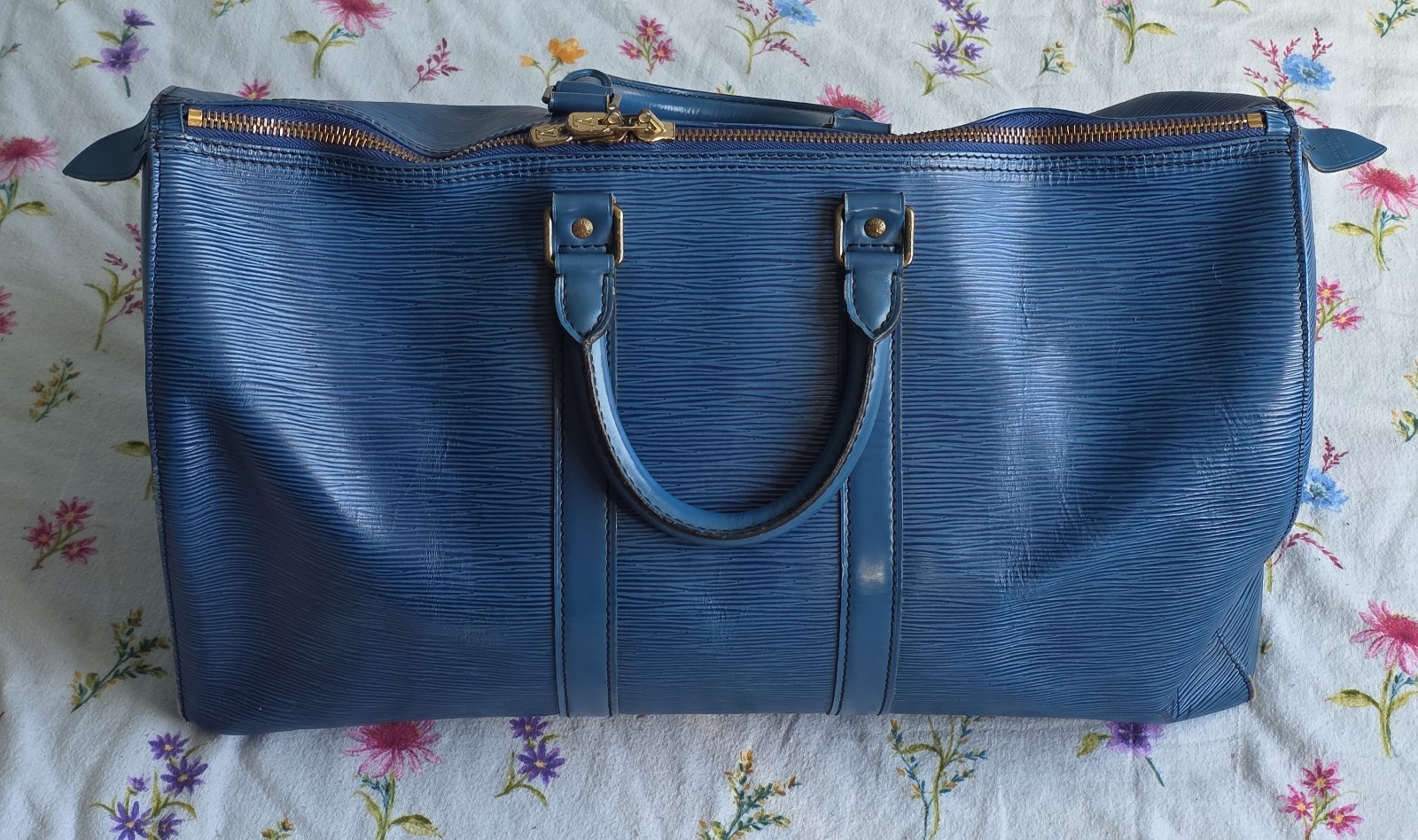 Louis Vuitton LV Keepall Bandoulière 50 Bag Blue