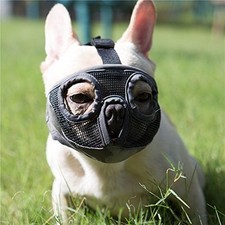 JYHY Short Snout Dog Muzzle- Adjustable Breathable Mesh Bulldog Muzzle for