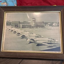 Vintage Navy Jet Fighter Picture 16.5  By 12....