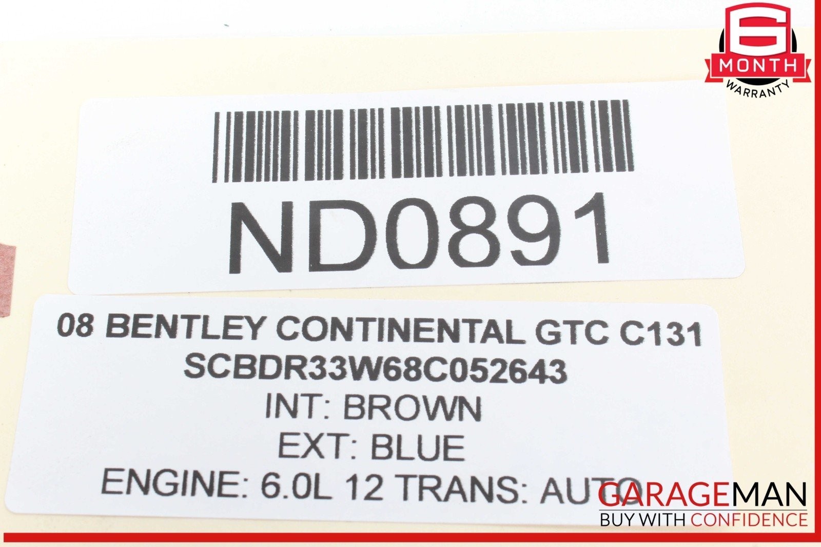 07-10 Bentley Continental GTC Rear Left Driver Side Lower Control Arm OEM