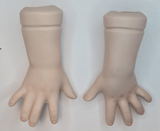 2 Ceramic Doll Parts 5" Hands Left Right Repair Replacement Vintage
