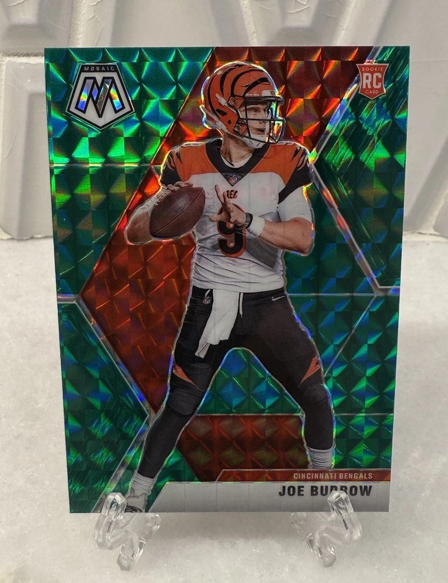 2020 Panini Mosaic Joe Burrow #201 Green Prizm Cincinnati Bengals Rookie RC