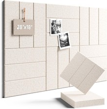 Felt Bulletin Board Tiles -28"x18" with 40 Adhesive Tabs, Cork Board Alternative