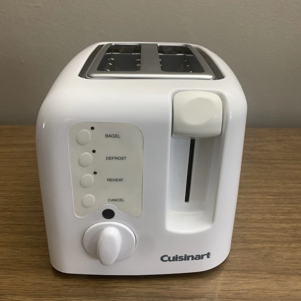 Tostadora de pan/bagel de 2 rebanadas de Cuisinart, modelo blanco CPT 120 Foto 2 de 4