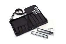 SUZUKI SU-21W 4 Harmonica Set C A Am Tremolo with Case Japan Import