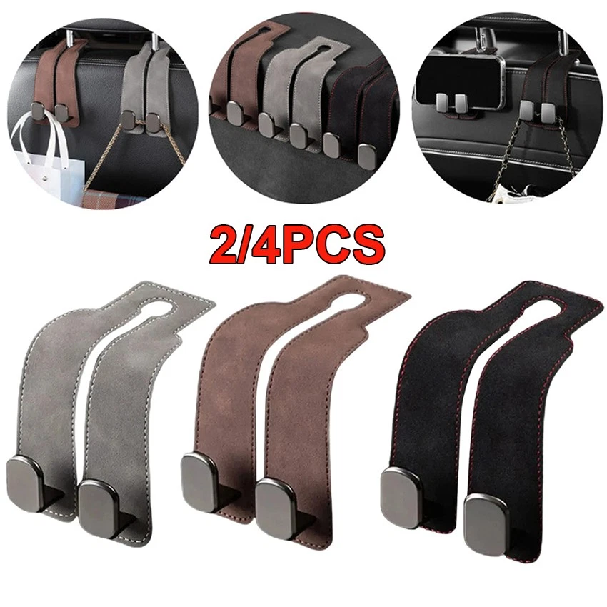 2/4X Organizer Hanger for All Car Shopping Bag Holder Leather Seat Headrest Hook