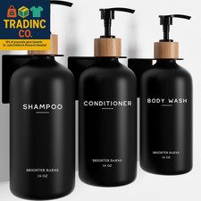 Black Shampoo and Conditioner Dispenser Set Wall Mounted by - Shampoo Dispenser