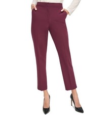 Tommy Hilfiger Women's Sloane Slim-Leg Ankle Pants Winetasting Size 10