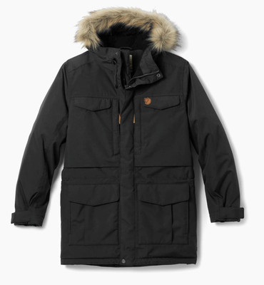 Fjallraven Nuuk Parka Insulated Fur Hood Black Winter Coat/Jacket M Medium