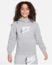 Nike Unisex Jr Kids Cotton Fleece Sweatshirt Art FD3170-063 Gray - Sz L
