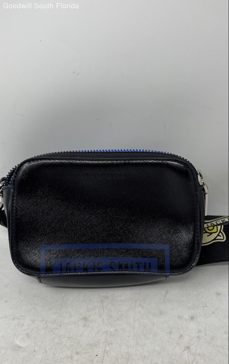 Jackie Smith Womens Black Detachable Strap Shoulder Crossbody Purse