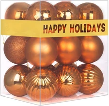 Orange Bronze 2.5" Christmas Balls Tree 2.5"- 18PCS, 