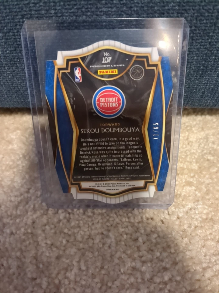 SEKOU DOUMBOUYA 2020-21 SELECT PREMIER LEVEL ORANGE PRIZM DIE CUT /65 YY10 - Image 2 of 3