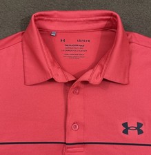 UNDER ARMOUR Mens Pink Heather Performance Golf Playoff 2.0 Polo Shirt Large