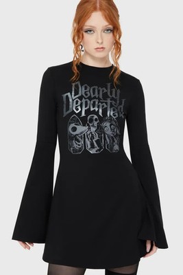 KILLSTAR Womens Dearly Departed Skater Dress - Black, Size 4XL
