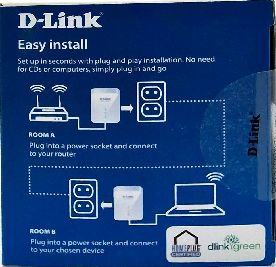 D-Link Powerline AV2 1000 HD Gigabit Starter Kit weiß Set DHP-P601AV NEU+OVP - Bild 3 von 4