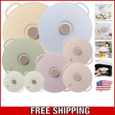 8 Multi-Size Silicone Bowl Lids - Microwave & Oven Covers for Kitchen Essentials