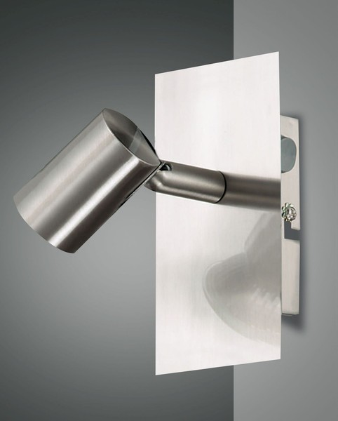 Wandstrahler Flur Nickel Schwenkbar B:7,5 Cm GU10 Kippschalter Wandspot KüChe-image