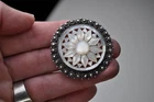 Vintage Jerusalem Silver 935 Brooch with Mother of Pearl