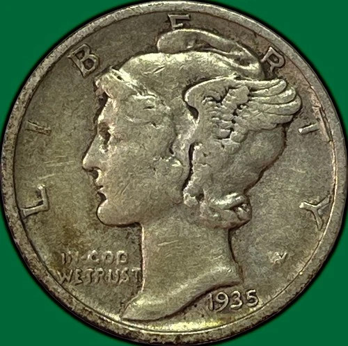 1935-D Mercury Dime Extremely Fine XF Coin #36931