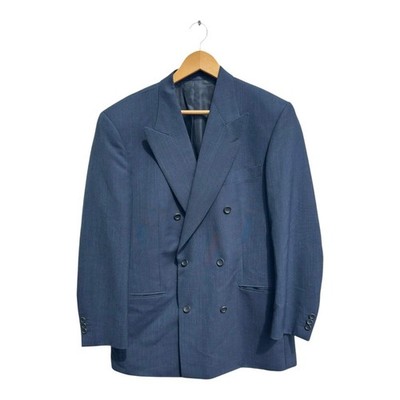 Windsor Sakko Gr 50 Blau Ermenegildo Zegna Wolle Doppeltreiher Blazer Elegant To