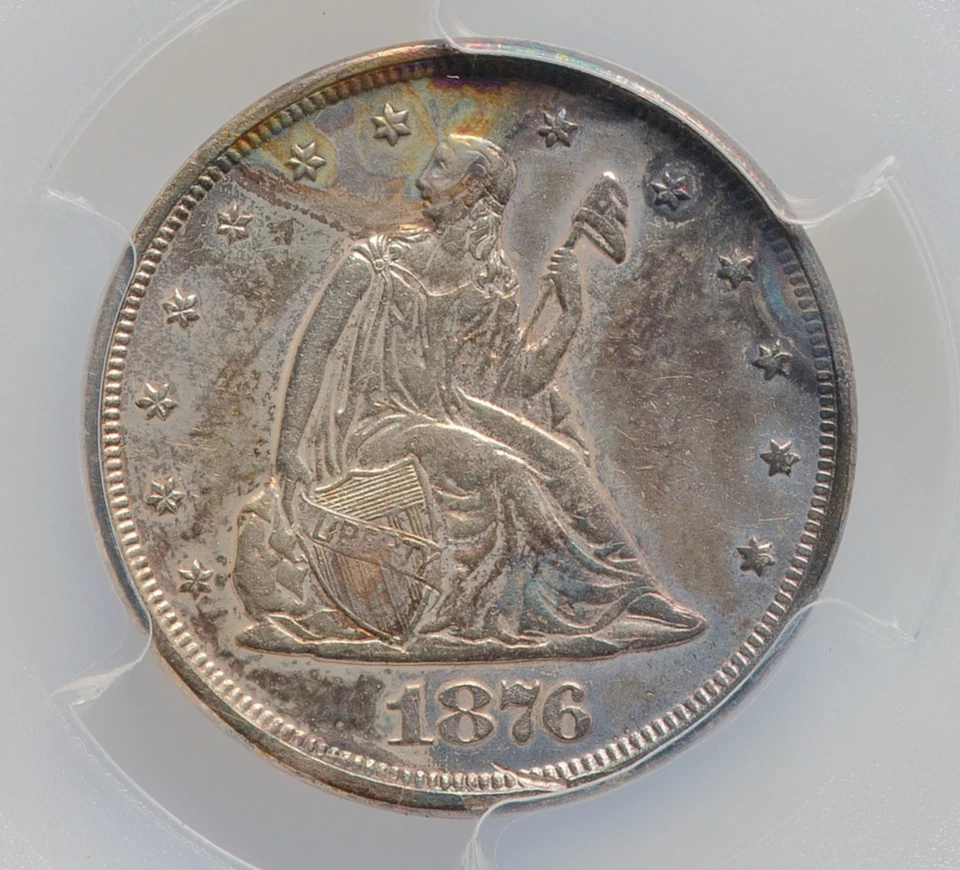 1876 PCGS AU 14,640-Minted! Doubled Die Reverse CENTENNIAL Twenty Cent Piece 20c - Image 2 of 4