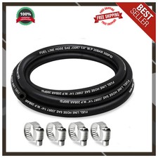 Fuel Line Hose 1/4 Inch ID, 5FT Fuel Hose, with 4 Clamps