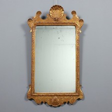 Miroir Ancien Bois Pastiglia Gravé Doré Italie XIXe Siècle Original