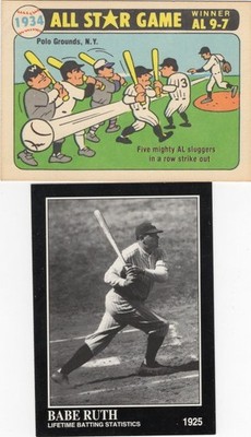Babe Ruth Lot of 2 1981 Fleer Laughlin 1934 All Star Game/ 1991 Conlon Coll