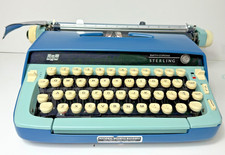 VTG Blue Smith Corona Sterling 6MLD105406 Manual Typewriter 1962 UNTESTED No Cse thumbnail