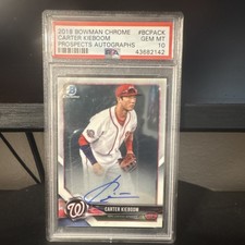 Topps 2018 Bowman Chrome Prospect On-Card Autograph  Carter Kieboom BCPA-CK 