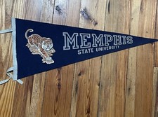 VINTAGE Wool University of Memphis Tigers Football Pennant 12”x 30”