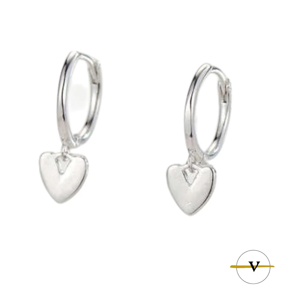 ORECCHINI DONNA A CERCHIO CON CUORE IN ARGENTO 925 RODIATO - Immagine 2 di 4