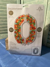 BalloonFormz Mosaic Number 0 Silver Foil Mylar Balloon 52.5 Inches Anagram
