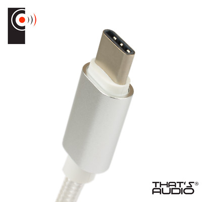 1m WEISS Geflochtenes USB-A auf USB-C 2.0 (reversibel) High Speed Daten & Ladekabel