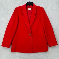 VTG Pendleton Virgin Wool Blazer Jacket Womens 10 Coral Color One Button READ