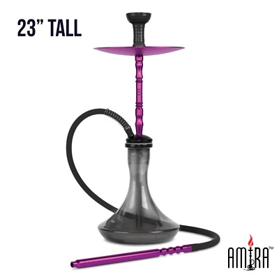 23'' Purple Hookah Set - Smoke Staxx by Amira Hookahs Shisha 1 Hose