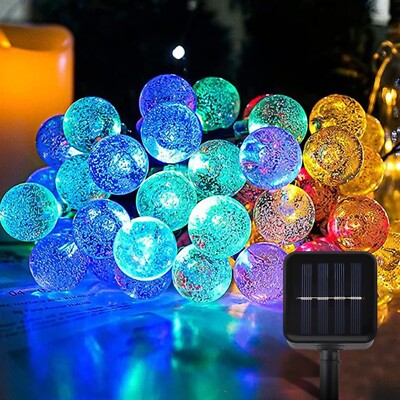 5m Solar Lichterkette LED Außen Bunt Kugel Solarleuchte Beleuchtung Garten Deko